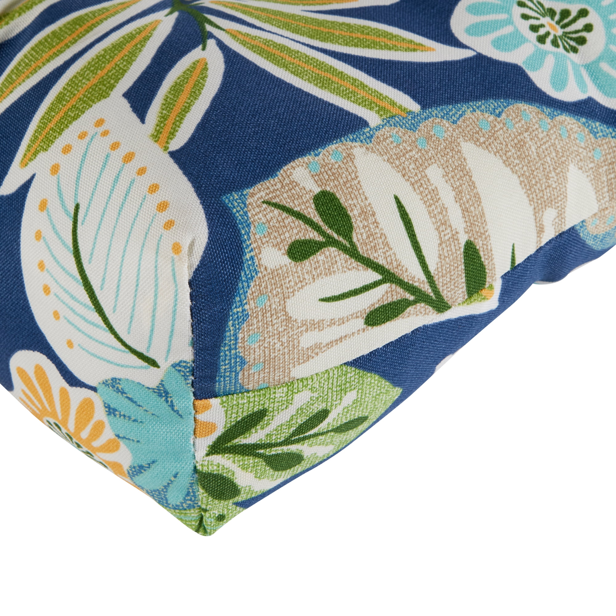 Greendale Home Fashions Marlow Blue Floral 44 x 17 in. Outdoor Bench Seat Cushion