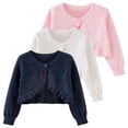 thumbnail image 4 of Coerni Cardigan for Girls Preppy Clothes School Uniform Kids Button Closure Coats Knit Sweater Bolero Cover Up Dressy Outwear, 4 of 4