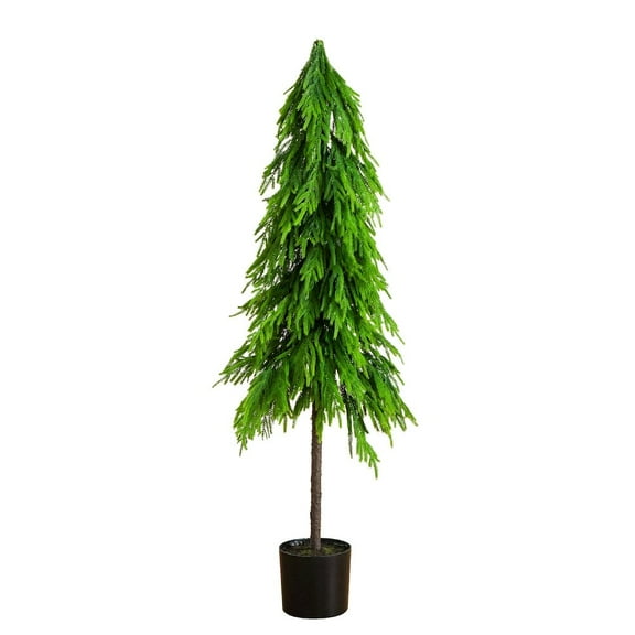 Nearly Natural 5ft. Artificial Real Touch Down Swept Norfolk Pine Tree with Natural Look