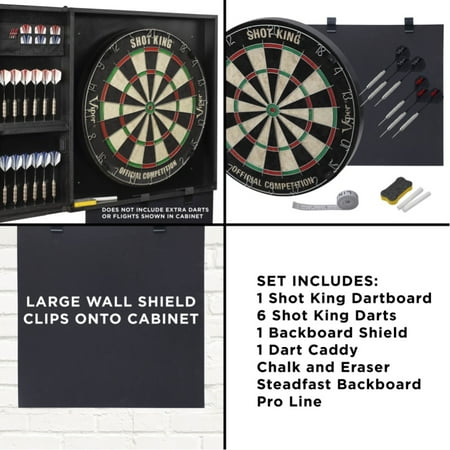 Viper Steadfast Dart Backboard with Shot King Sisal Board - Black
