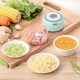 thumbnail image 5 of Picadora de ajo eléctrica LYCAQL, picadora de verduras portátil de 350 ml, trituradora de ajo, machacador de cebolla, licuadora para verduras, procesador de alimentos inalámbrico para jengibre,, 5 of 5