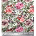 thumbnail image 1 of Soimoi Orange Cotton Jersey Fabric Insect,Leaves & Rose Flower Decor Fabric Printed BTY 58 Inch Wide, 1 of 1