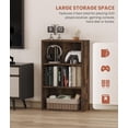 thumbnail image 2 of 3 Tier DVD Storage Shelf, Media Storage Tower for CDs & Video Games, Freestanding Organizer Shelf for Living Room Home Office, Holds 80+ DVDs(Amber Pine), 2 of 8