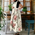 thumbnail image 4 of Uootdi Robes Tablier pour Femmes Col Rond Sans Manches Imprimé Floral Poche Robes Maxi Boho Légères Amples Robes Chasuble Cadeau, 4 of 7
