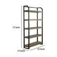 thumbnail image 5 of Yael Bookcase- 5 Brown Mahogany Shelves and Black Metal Frame- 72 Inch, 5 of 5