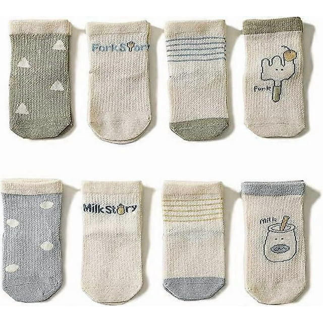 Baby and Toddler Socks Boys and Girls 8 Pack Cotton Baby Socks Summer Spring and Fall 3-5T