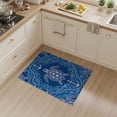 thumbnail image 2 of ODIKA 3'x5' Washable Accent Rug Pet Friendly, Non-Shedding Mat Nautical Border Ocean Wave Motif Scattered Symmetrical Animals Turtle Refined for Bedside, Nursery Room, 2 of 7