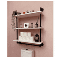 thumbnail image 2 of Industrial Pipe Shelving Floating Shelves with Towel Rack,3 Tier 30 inch Retro White Rustic Bathroom Shelves Farmhouse Pipe Wall Shelves for Kitchen Storage,Living Room, 2 of 6
