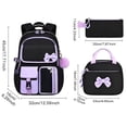 thumbnail image 3 of Dalxymotic Bow Backpack Set, Cute 3-Piece Shoulder Backpack with Lunch Bag, Large Capacity Casual Daypack with Pencil Case, Bow Backpack Set for Daily Travel, Outdoor, Home, Office, 3 of 7