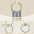 thumbnail image 3 of Brushed Gold Towel Bar Set 10 Pieces Round Bathroom Hardware Set Includes 23.6in Towel Bar Towel Ring Toilet Paper Holder Towel Hooks Stainless Steel Wall-Mounted Bathroom Towel Holder Set, 3 of 14