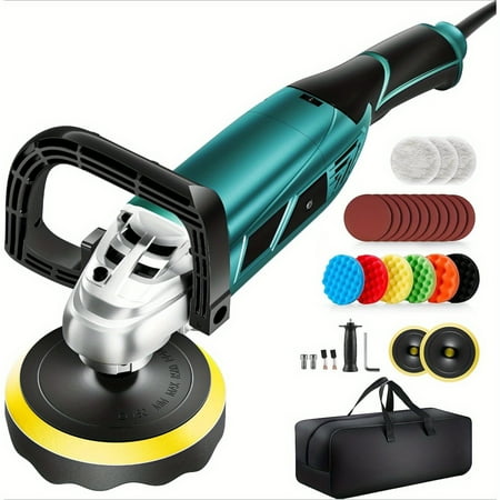 1600W 7 Variable Speed Buffer Polisher - 6/7 Inch Rotary Car Waxer, 1000-3500 RPM with Detachable Handle for Car/Boat Sanding, Polishing & Waxing