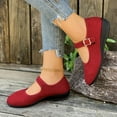 thumbnail image 4 of Miluxas Women's Flats Mary Jane Ballet Flats Comfortable Casual Walking Dressy office Slip-on Shoes with Adjustable Straps Wine 9.5(43), 4 of 9