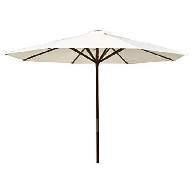 9 ft. Classic Wood Market Umbrella, Natural