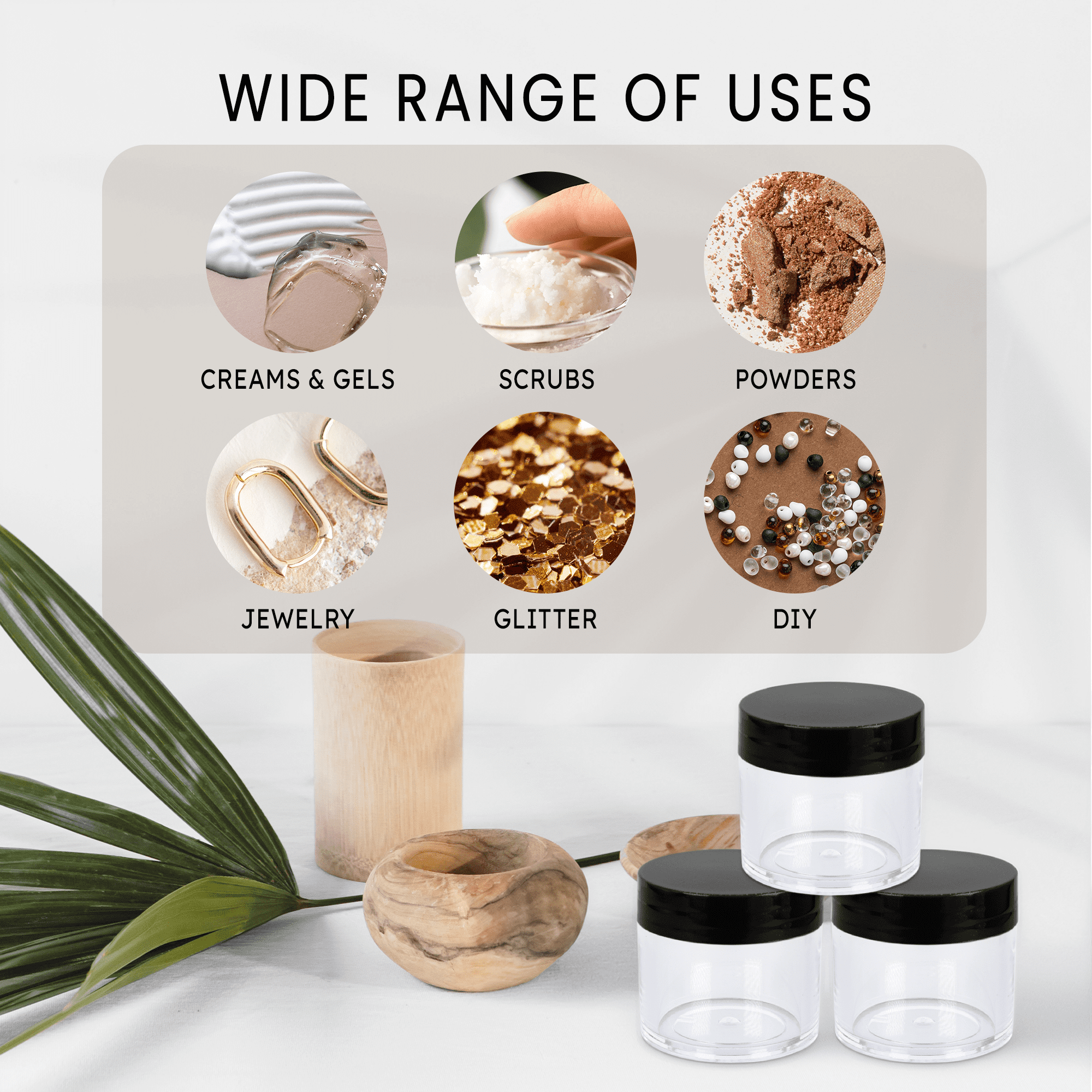 Beauticom 30 Pieces 30G/30ML(1 Oz) Round Clear Plastic Container Jars with Flat Top Lid - 30 Jars