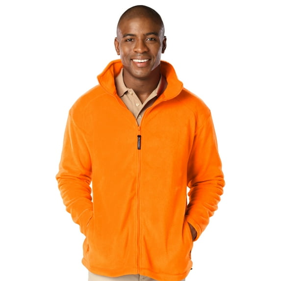 BlueGeneration Mens Polar Fleece Jacket - Orange Large Solid