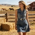 thumbnail image 4 of JASGOOD Women's Western Skinny Belt with Carving Buckle Cowgirl Cowboy Waist Belt for Jeans Dresses, 4 of 11