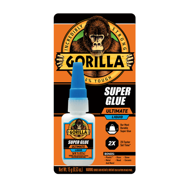 Gorilla Super Glue Ultimate Liquid Clear 15g Bottle, Product Net Content Quantity Is 1 Gorilla Super Glue Ultimate Liquid Clear 15g Bottle, Product Net Content Quantity Is 1