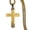 Gold, variant on Men’s Polished JESUS Engraved Cross Necklace, Classic Solid Latin Cross with Box Link Chain Christian Religious Daily Wear Jewelry