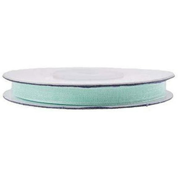 1/4" Wide Aqua Blue Organza Ribbon - 25 Yards