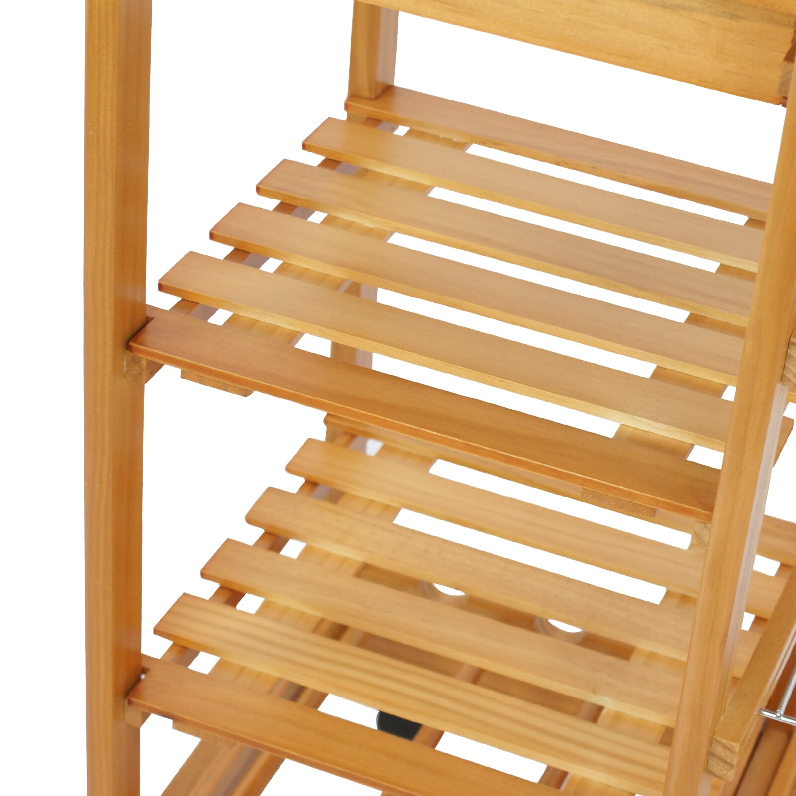 HomGarden 4-tier Rolling Kitchen Island Cart Wood Mobile Trolley Storage Utility Cart Beige