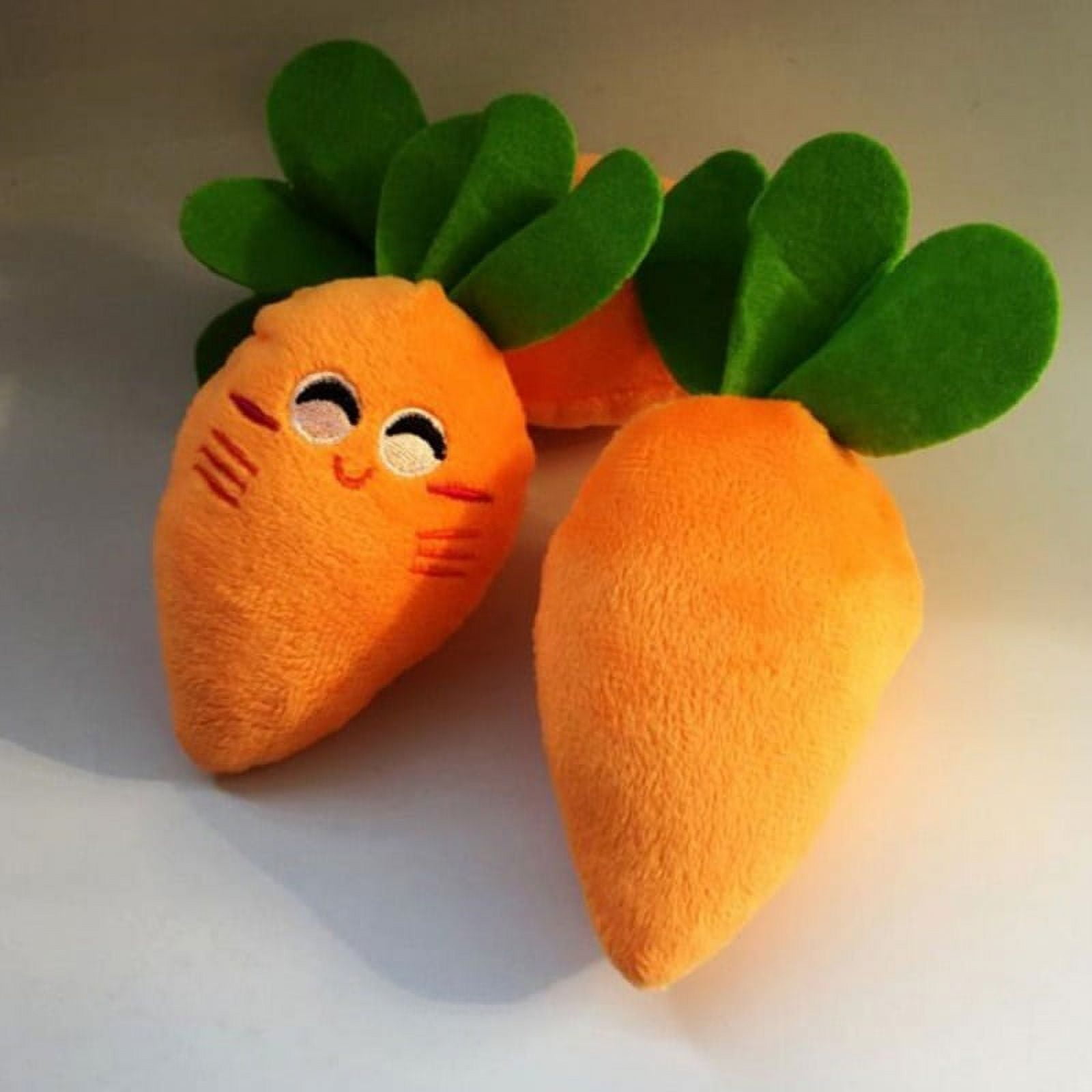 Zoobilee Carrot Shaped Plush Small Dog & Puppy Toy