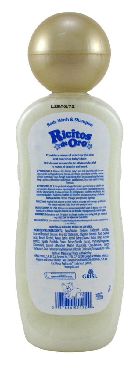 Ricitos De Oro Baby Body Wash & Shampoo Oat / Vanilla 13.5 Ounce (Pack of 3)