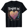 thumbnail image 1 of T-Shirt à Manches Courtes pour Femmes avec Imprimé Cœur Confetti, Manches Raglan, Haut de Fête Décontracté pour Festivals et Usage Quotidien, 1 of 2