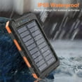 thumbnail image 4 of 38800mAh Super Capacity Solar Charger with 2 LED Light Flashlight & Compass for Indoor Outdoor Camping Hiking, Portable Power Bank with 3-Outputs for iPhone/iPad/Android Phones-Orange, 4 of 6