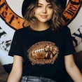 thumbnail image 3 of Touchdown Season Shirt | Leopard Bow Football Graphic Tee for Women, Dark Heather, Size 2XL, 3 of 6