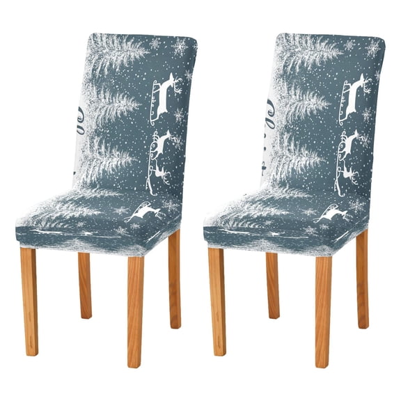 BZSMCE Chairs Slipcovers Dining Chair Covers Reindeer and Snowflake Creative Pattern