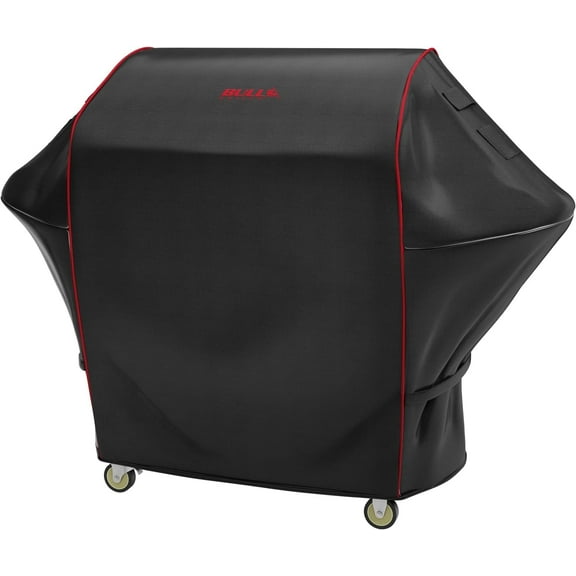 Bull Outdoor Products 72014 7 Burner Bull Premium Grill Cart Cover, Black W/Red Piping