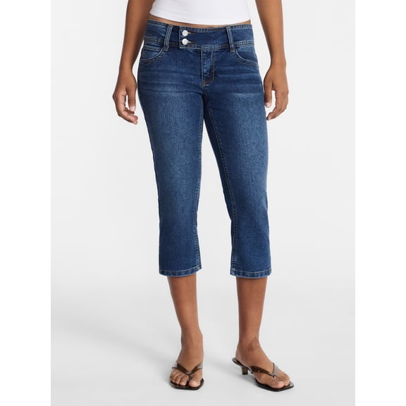 No Boundaries Low Rise Denim Capri Pants, 21" Inseam, Women's 0-20