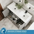 thumbnail image 5 of 48" Bathroom Vanity with Sink Combo, Vintage Bathroom Vanities Storage Cabinet w/Painted Surface, Raised Arch Feet, Soft Closing Doors, Undermount Sink Faucet Drain, Gray, 5 of 14