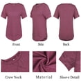 thumbnail image 5 of SWQZVT Summer Short Sleeve tunic t shirt for Women Dressy Red Flowy Shirts high low tops for women Comfy Tee Size M, 5 of 5