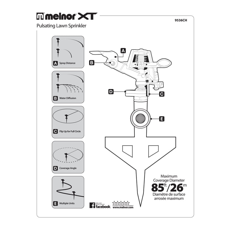 Melnor XT Heavy-Duty Pulsating Sprinkler with Step Spike - Walmart.com