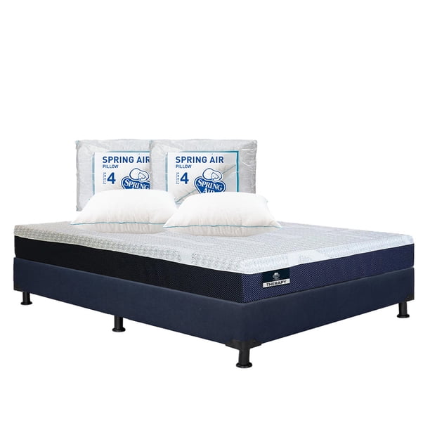 Colchón Matrimonial Therapy Spring Air + Box + 2 Almohadas