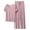 Light Pink, variant on Women Homewear Solid Color Loose Pajamas Short Sleeve T Shirt Drawstring Wide Leg Pants Sleepwear 2 Piece Set
