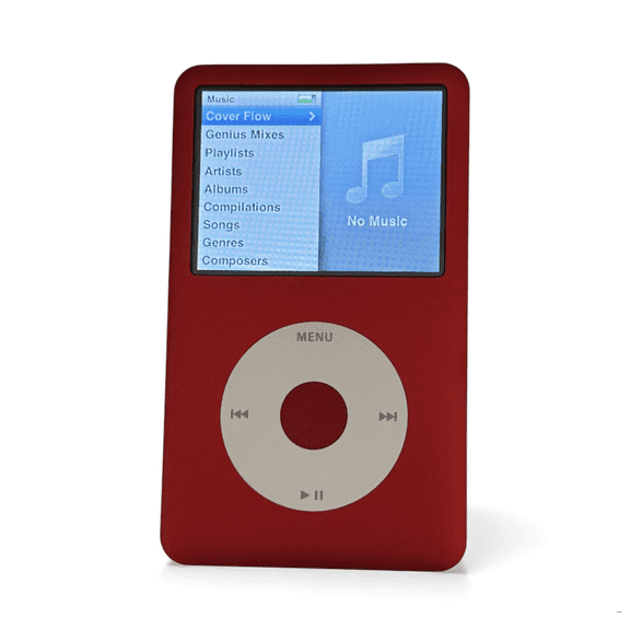 Restored Custom Apple iPod Classic 7th Gen 160GB Red Faceplate /White Clickwheel + 1 YR CPS Warranty
