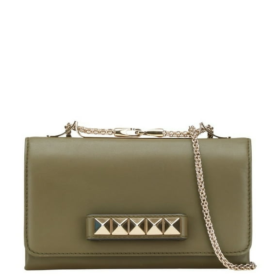Pre-Owned Valentino Garavani Studded Chain Shoulder Bag/Clutch Bag in Khaki and Green... (Good)