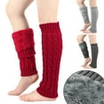 thumbnail image 2 of harmtty Fleece Lined Leg Warmers Women Knitted Long Boot Socks Winter Solid Color Knee-High Thick Calf Warmers for Daily Wear Skating, 2 of 8