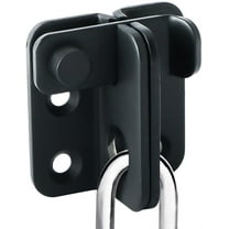 Sliding Door Lock Padlock Hasp Door Lock Latch Buckle Lock Anti-Theft Hook, Matte Black Finish Stainless Steel, Ems3001-B