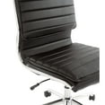 thumbnail image 4 of Armless Mid Back Manager's Faux Leather Chair in Charcoal with Chrome Base, 4 of 5