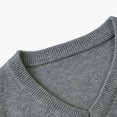thumbnail image 5 of Girls V-Neck Knit Sweater Gray - Soft School Uniform Pullover for Kids, Long Sleeve Ribbed,Size 5-6 T, 5 of 5