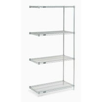 Nexel Poly-Z-Brite® 5 Tier Wire Shelving Add-On Unit, 42"W x 21"D x 63"H