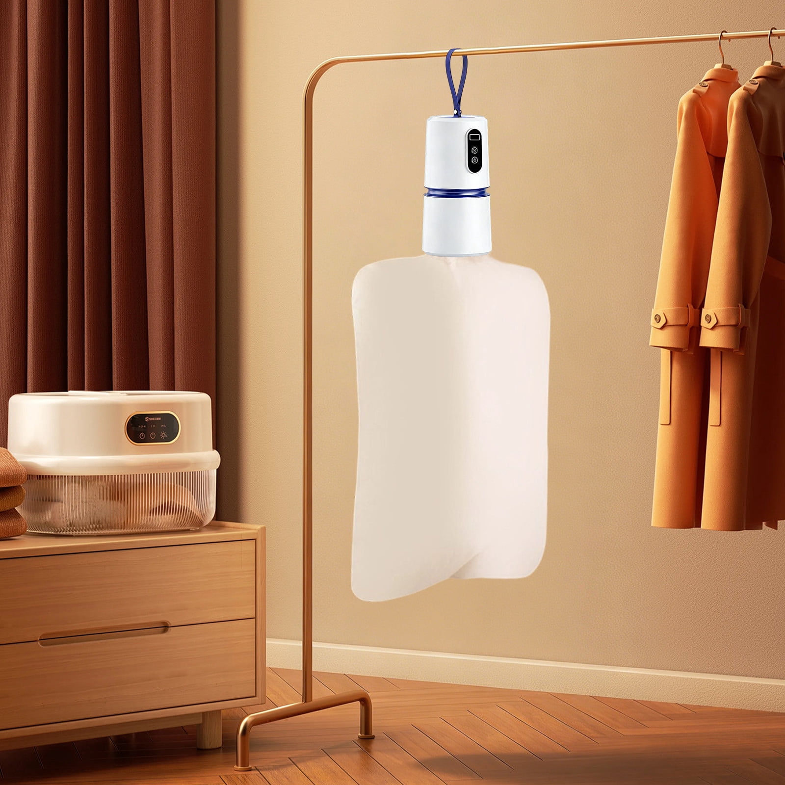 TTJ Mini Clothes Dryer Core Portable Home Air Dryer Compact Travel Drying Machine for Dorm Apartment Quick Dry Socks Underwear Towels Space Saving