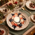 thumbnail image 2 of 1 PCS Fall Halloween Wreath,Candle Rings Wreath,Mini Wreath Pillar Candle Holder, Table Centerpiece Cabinets Wreath,for Thanksgiving Farmhouse Autumn Party Home Window Indoor Decoration, 2 of 3