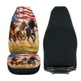 thumbnail image 4 of ZIATUBLE Horse American Flag Front Auto Seat Cover Stretch Vehicle Bucket Seat Cover Set 2 Packs Fit for Car Truck SUV for 4 of July Vehicle Protector Front Seats Covers Car Decor Accessories, 4 of 7