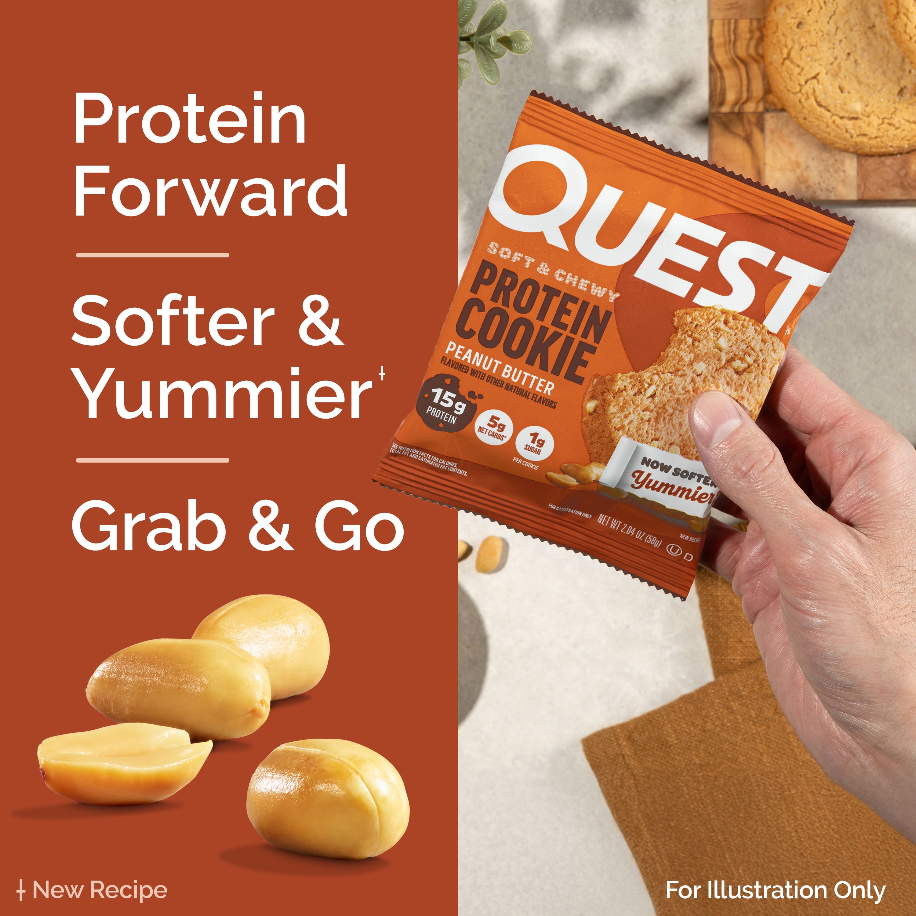 Quest Protein Cookie, Peanut Butter, 15g Protein, 12 Ct
