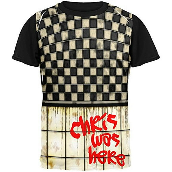 CHRIS Was Here Graffiti Adult Black Back T-Shirt - Small