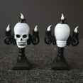 thumbnail image 3 of Candelabro de Halloween de 3 velas, soporte para candelabro de Halloween con soporte de luz, candelabro de calavera de esqueleto LED, candelabros de esqueleto de Halloween para fiesta de Halloween (, 3 of 5